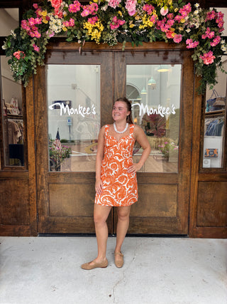 Callie Dress in Bright Orange