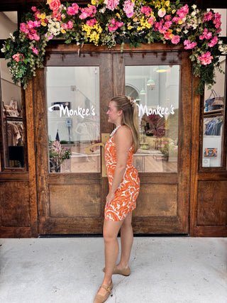Callie Dress in Bright Orange