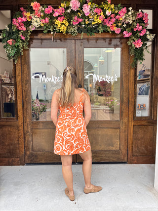 Callie Dress in Bright Orange