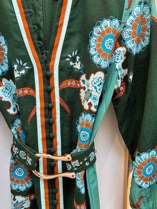 Riley Caftan in Teal Floral