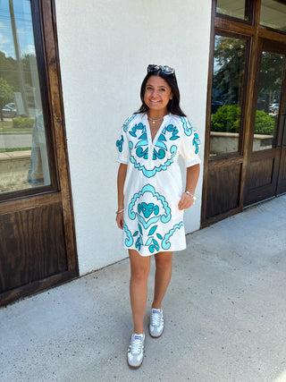 Amalfi Embroidered Mini Dress