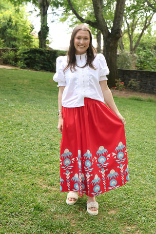 Lillian Skirt in Red Thistle