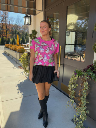 Queen of Sparkles Pink Christmas Tree Cakes Tee Shirt