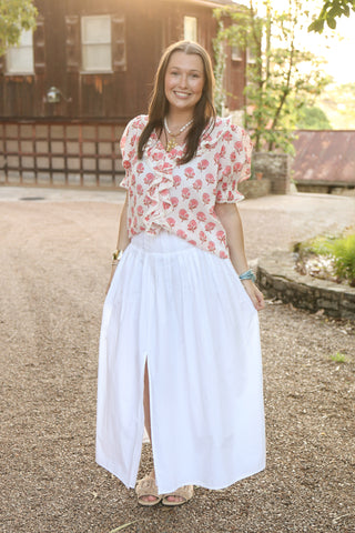 Pink and Brown Relaxed Flower Shirt