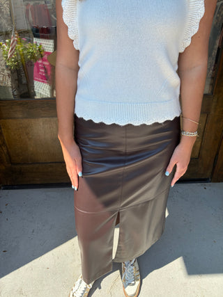 Phoebe Vegan Skirt in Brown