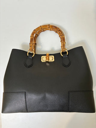 Large Bamboo Tote in Black