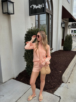 Long Sleeve Button Down in Babe