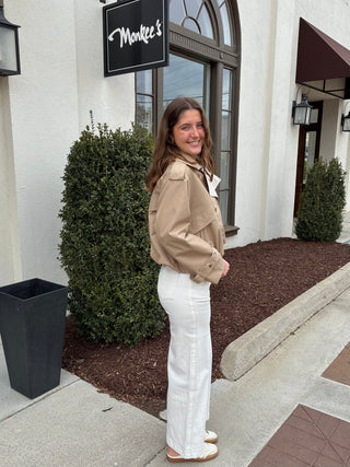 Wide Leg Jean in Off White - 8