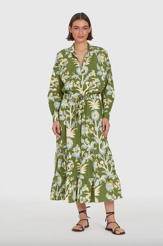 Maxi skirt in floral green