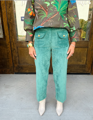 Donatella Corduroy Pants in Green