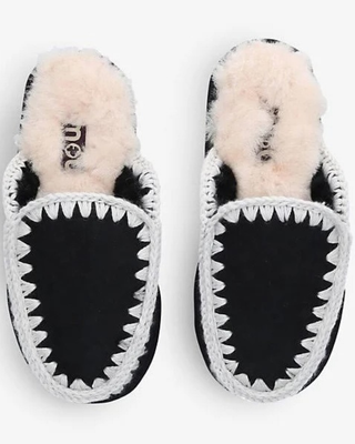Eskimo Slipper in Black Suede