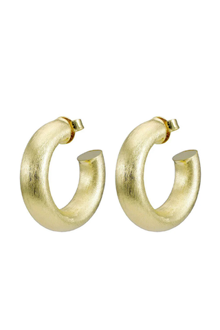 Small Chantal Hoops in Brushed Gold
