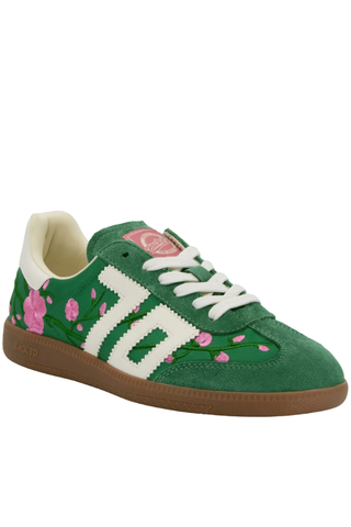 Green and pink floral back 70 sneakers