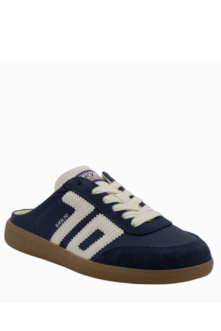 Navy blue slide sneaker back 70