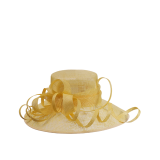 Sinamay Swirl Hatter in Yellow