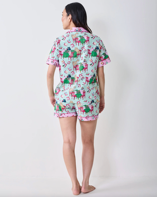 Mah Jongg Menagerie Short PJ Set in Pale Jade