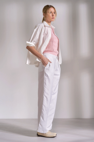 Button Down Top in White