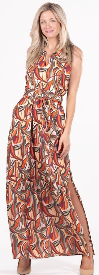 Lydia Dress in Rust Multi
