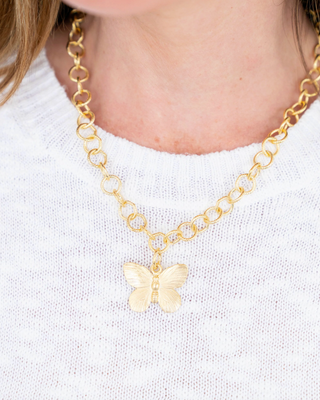 Butterfly Pendant Chain Necklace