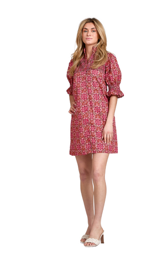 Aubrey Dress in Rose Tile