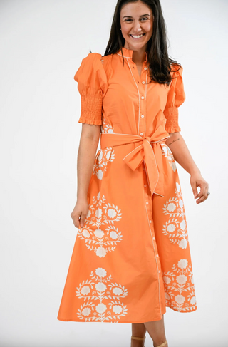 Kiawah Dress in Tangerine