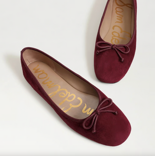 Alie Ballet Flat in French Merlot Suede