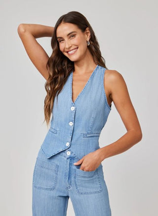 Wren Welt Pocket Vest in Sea Breeze Wash