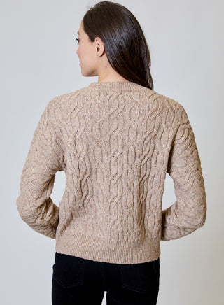 Lurex Cable Crew in Gold