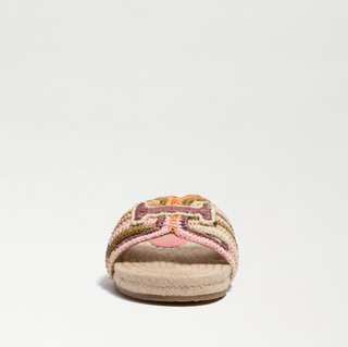 Miya Slide Sandal in Indie Pink Multi Faux Raffia