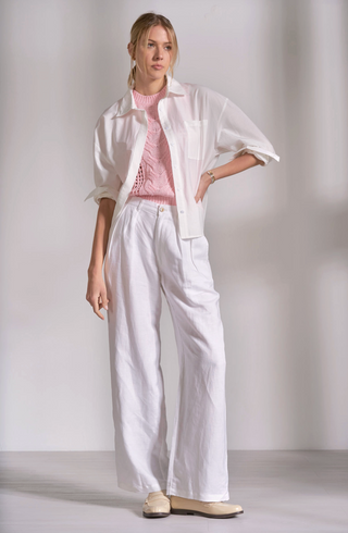 Button Down Top in White