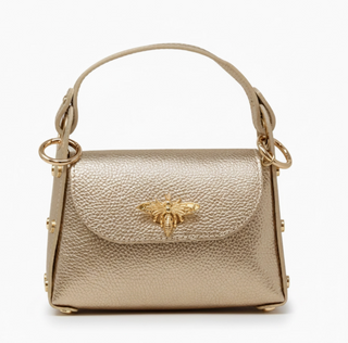 Gold Genuine Italian Leather Butterfly Mini Bag