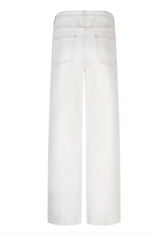 Wide Leg Jean in Off White - 8