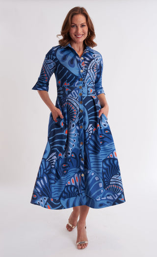 Monaco Dress in Paddle Ocean Fog