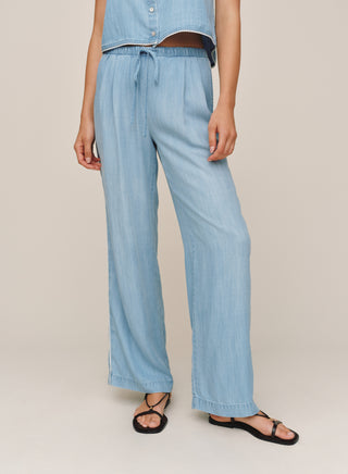 Scallop Side Seam Pant in Ombre Mist Wash