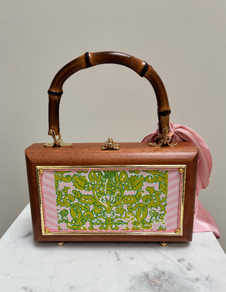 Pink in the Greenery  Cigar Box Purse