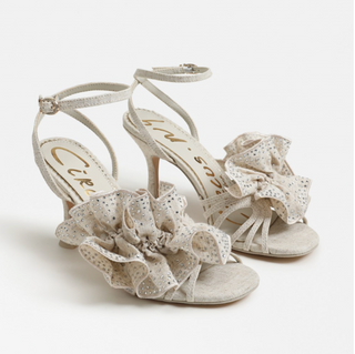 Ankle Strap Sandal in Sea Shell Burlap
