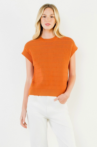 Knit Vest Top in Rust