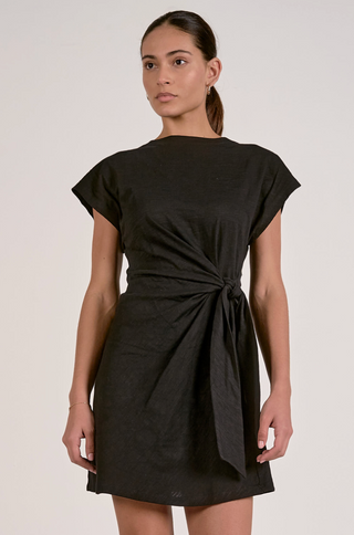 Side Tie Mini Dress in Black