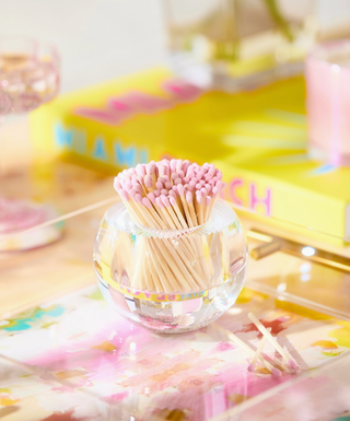 Acrylic container with matches