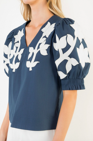 Harbour Bloom Embroidered Top