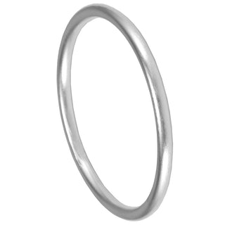 Round Bangle in Brushed Silver
