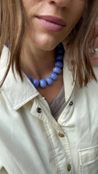 Joan Semi-Precious Necklace in Light Blue