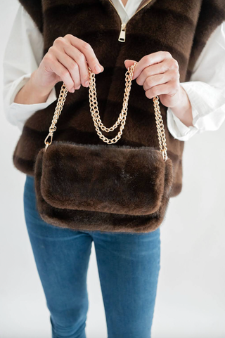Claire Faux Fur Foldover Handbag
