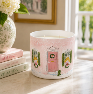 Mistletoe Lane Hand Illustrated Soy Candle Double Wick