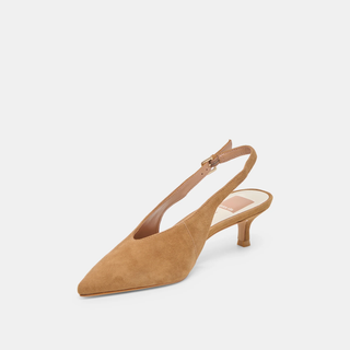 Aleena Kitten Heel in Light Brown Suede