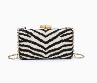 Zebra Clutch Bamboo Handbag