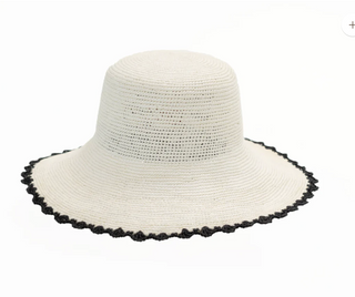 Crochet Bucket Hat in Black/White