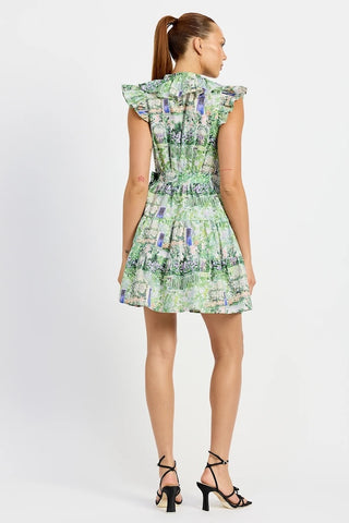 Molly Mini Dress in Green Violet