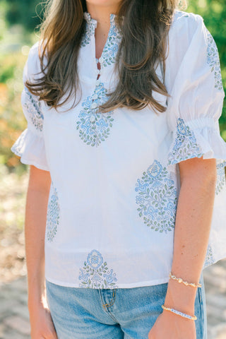 Ellie Blouse in Glacier