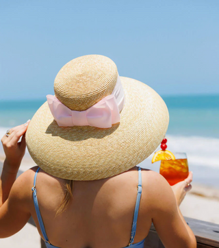 Straw Hat with Pink bow